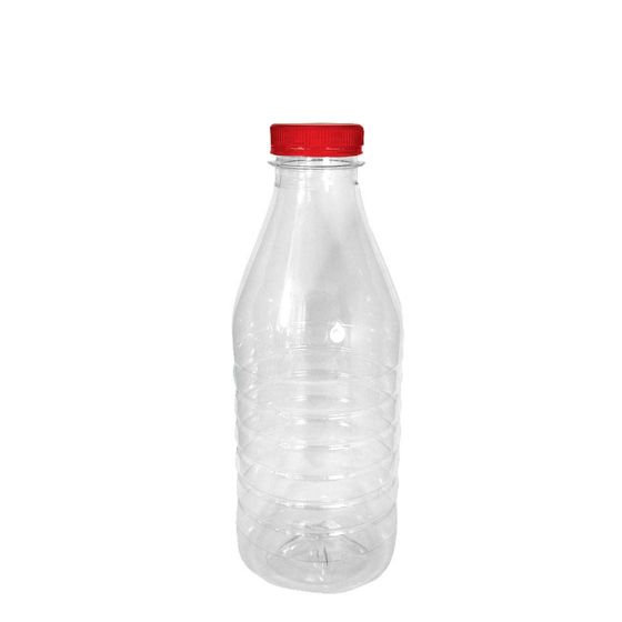 Φιάλη PET 1L για χυμό ροδιού με πλαστικό καπάκι με πώμα ασφαλείας