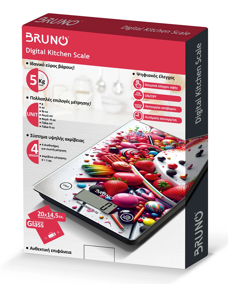 BRUNO ΨΗΦΙΑΚΗ ΖΥΓΑΡΙΑ ΚΟΥΖΙΝΑΣ BRN-0209 1gr-5kg Love Pastry ΣΥΣΚΕΥΑΣΙΑ