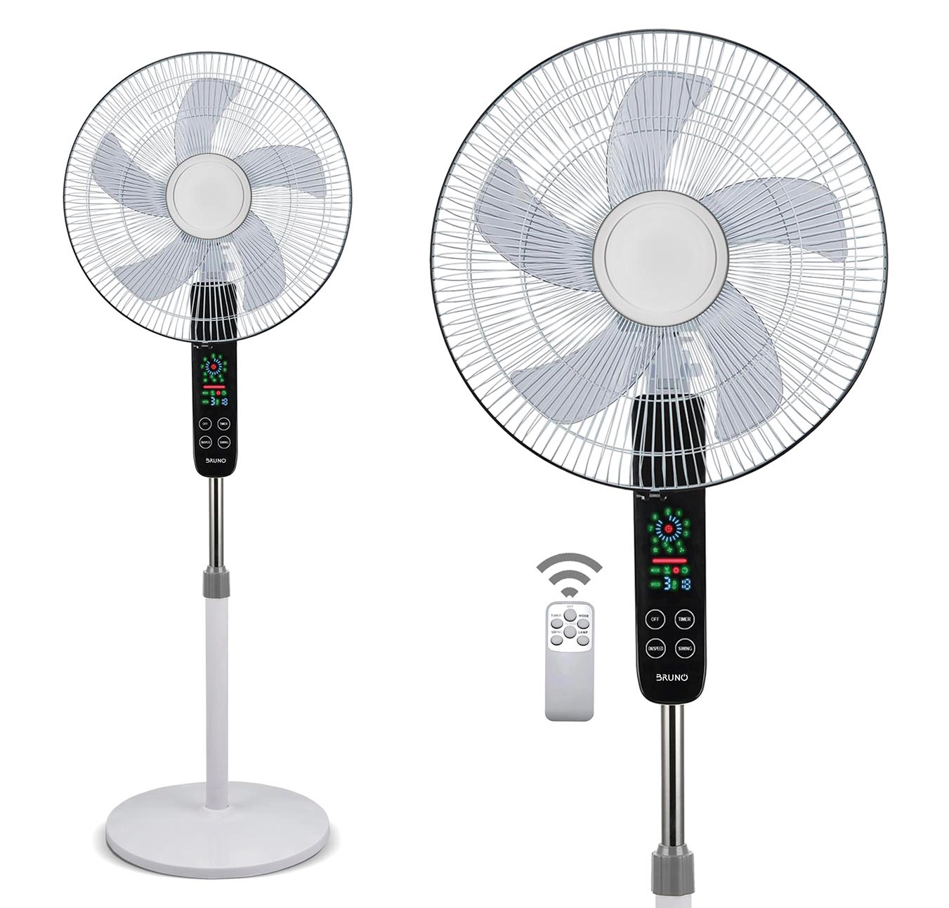 Ανεμιστήρας Επιδαπέδιος BRUNO Προηγμένων Λειτουργιών με Τηλεχειριστήριο 45W Φ43cmx130cm Λευκός