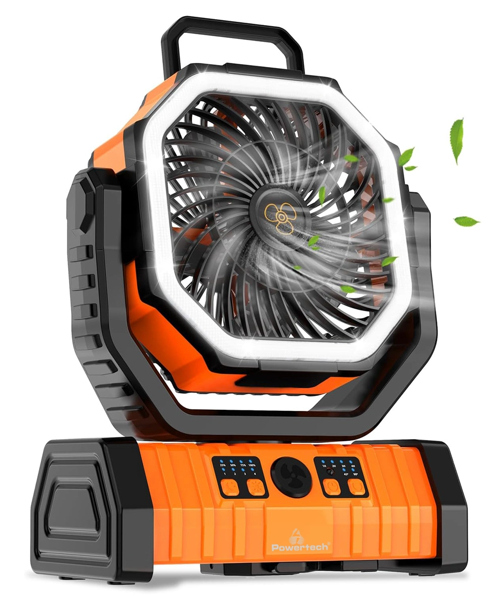 Φορητός Ανεμιστήρας Powertech με Χειριστήριο 20000mAh Πορτοκαλί