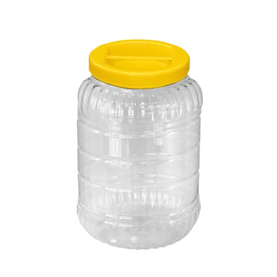 Βάζο PET 5L με Κίτρινο Καπάκι, με Χερούλι Χούφτα Ενσωματωμένο στο Καπάκι